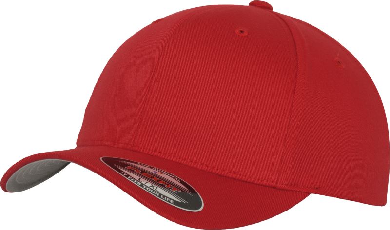 Levně 6 panelová vlněná česaná kšiltovka Flexfit - red