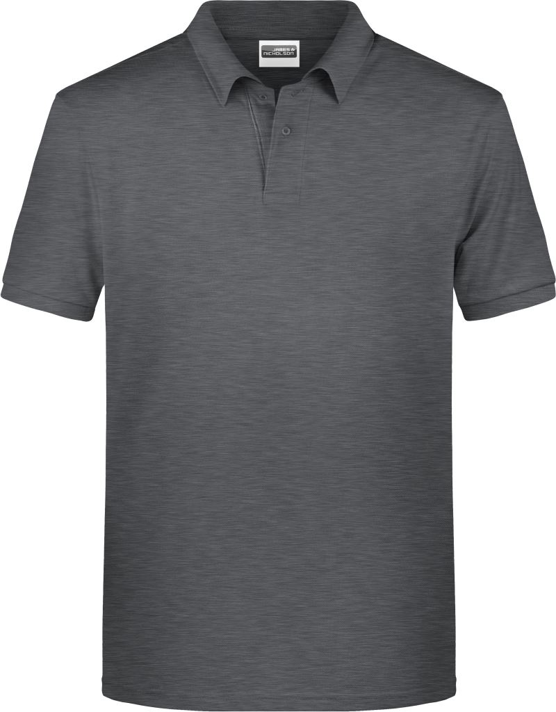Levně Pánské piqué polo z bio bavlny - black heather