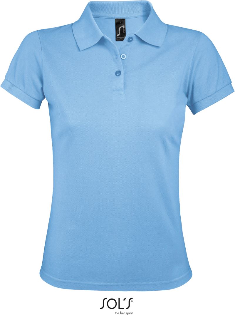 Levně Dámské piqué polo z těžké bavlny - sky blue