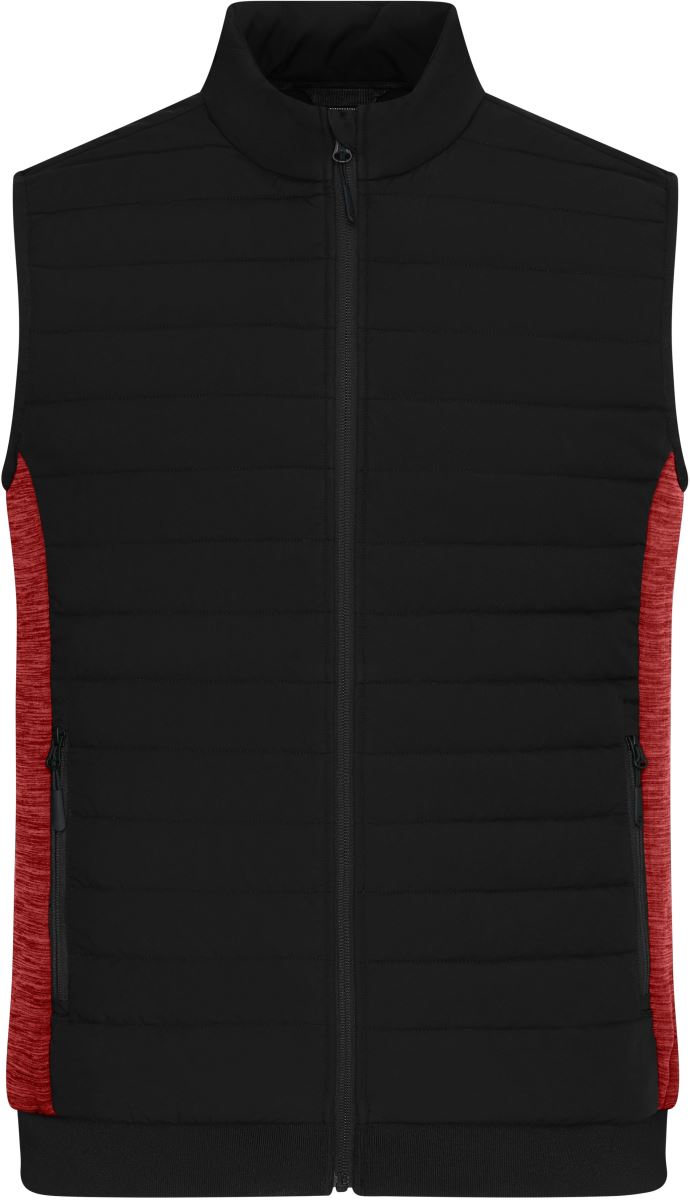 Levně Pánská vesta s podšívkou - black/red melange