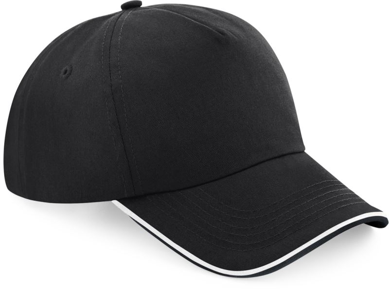 Levně 5 panelová kšiltovka "Authentic Piped Peak" - black/white