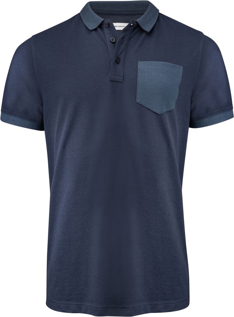 Levně Pánské piqué polo z těžké bavlny "Two-Tone" - navy