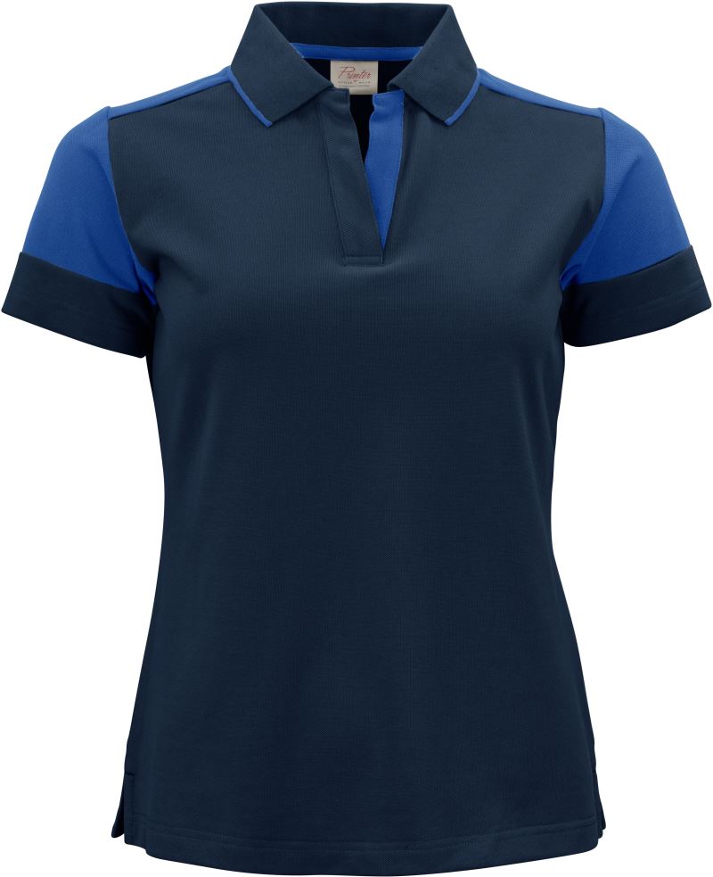 Levně Dámské piqué polo z těžké bavlny - navy/cobalt