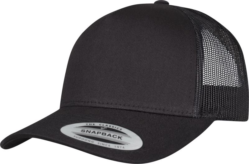 Levně 5 panelová Retro Trucker kšiltovka - black