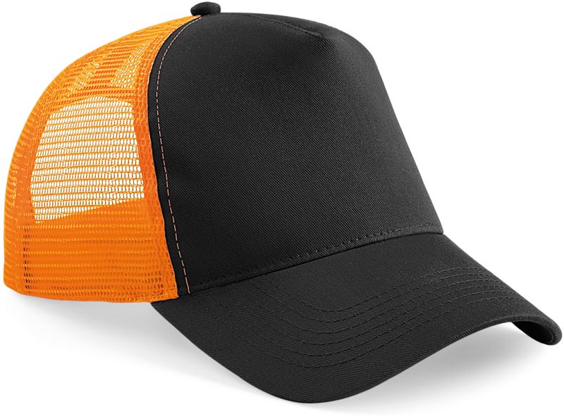 Levně 5 panelová Trucker kšiltovka - black/orange
