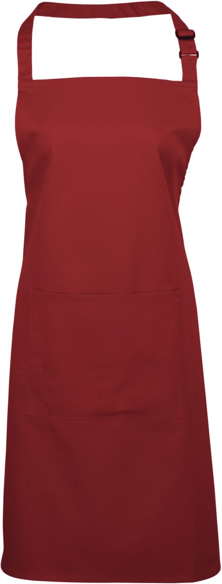 Zástěra s laclem a kapsou na břiše "Colours" - burgundy