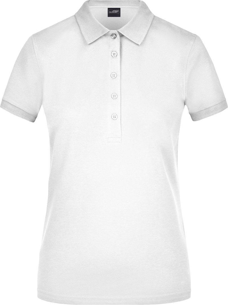 Dámské elastické piqué polo - white