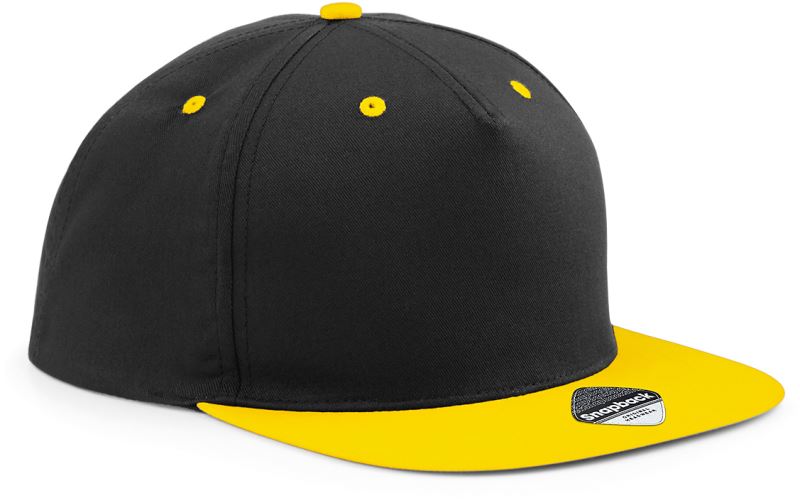 Levně 5 panelová Snapback kontrastní kšiltovka - black/yellow