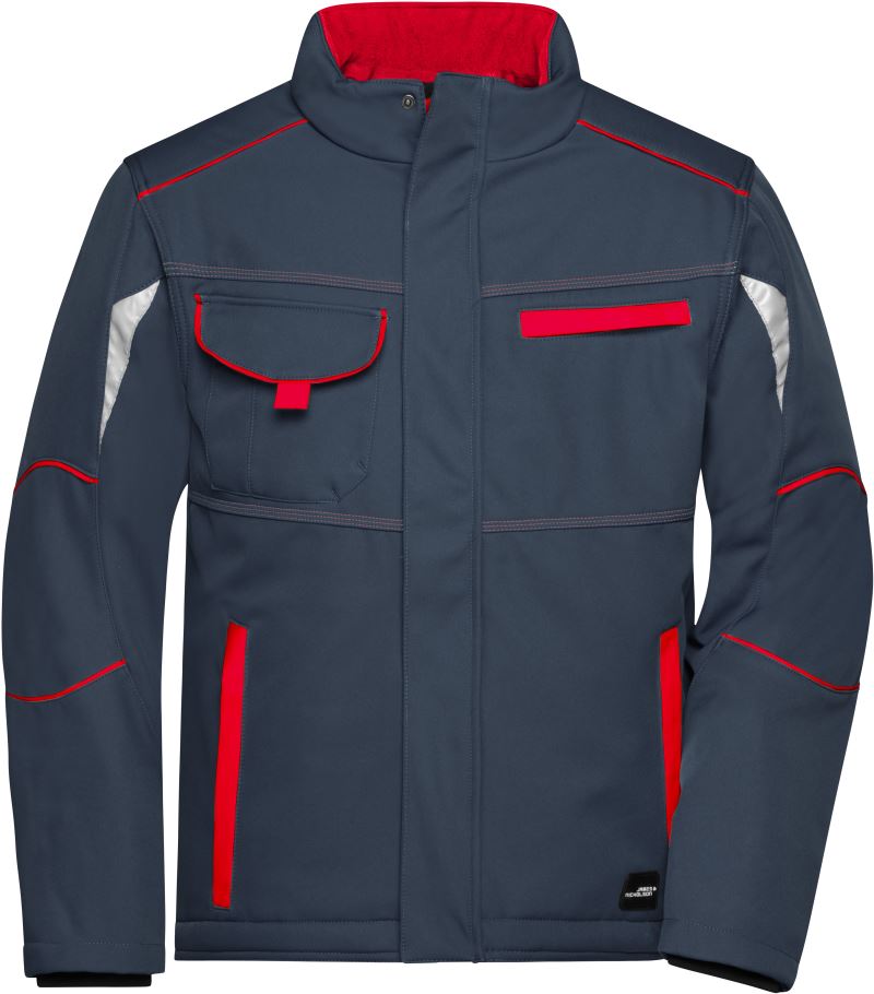 Levně Pracovní zimní softshellová bunda - Color - carbon/red