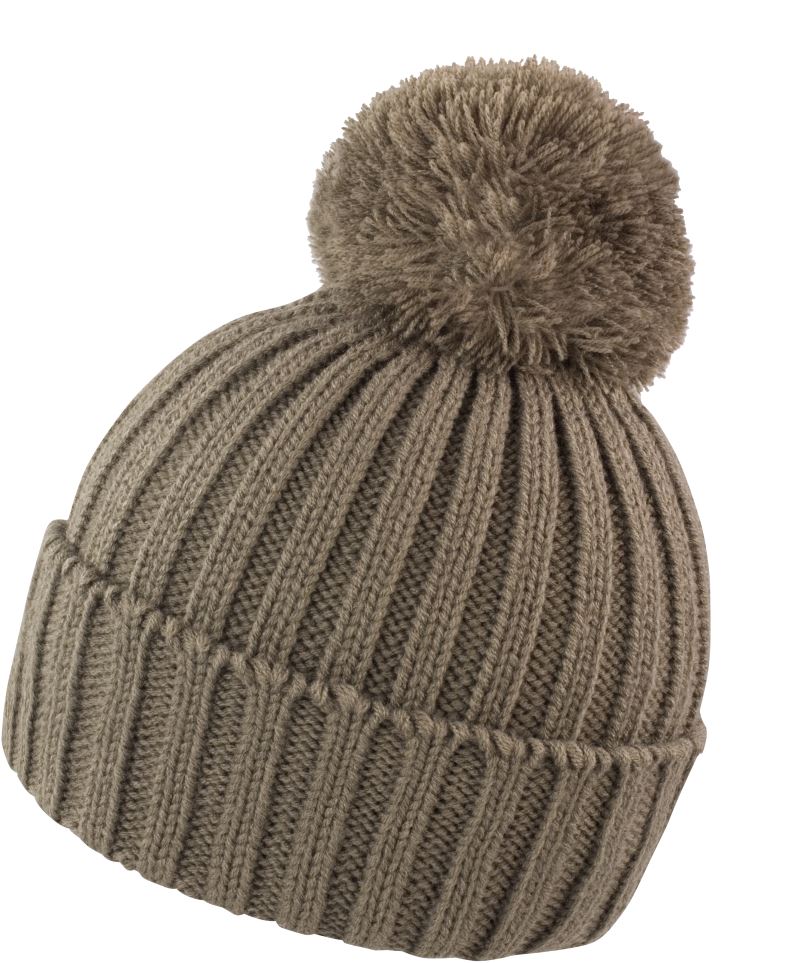 Levně Pletená čepice s bambulí - fennel