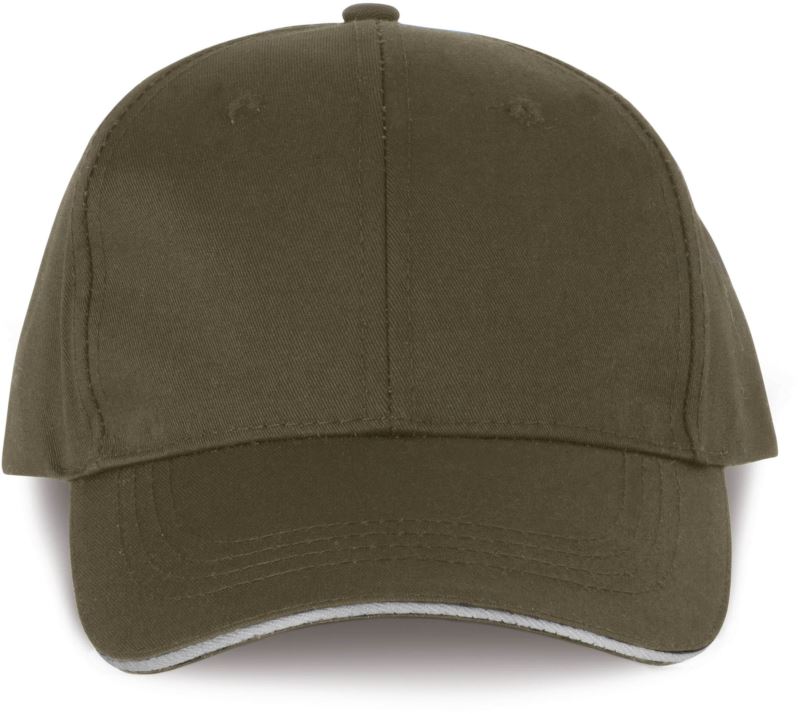 Levně 6 panelová kšiltovka - khaki/light grey