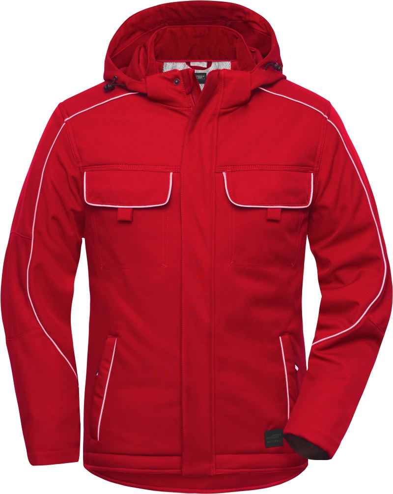 Levně Pracovní softshellová polstrovaná bunda - Solid - red