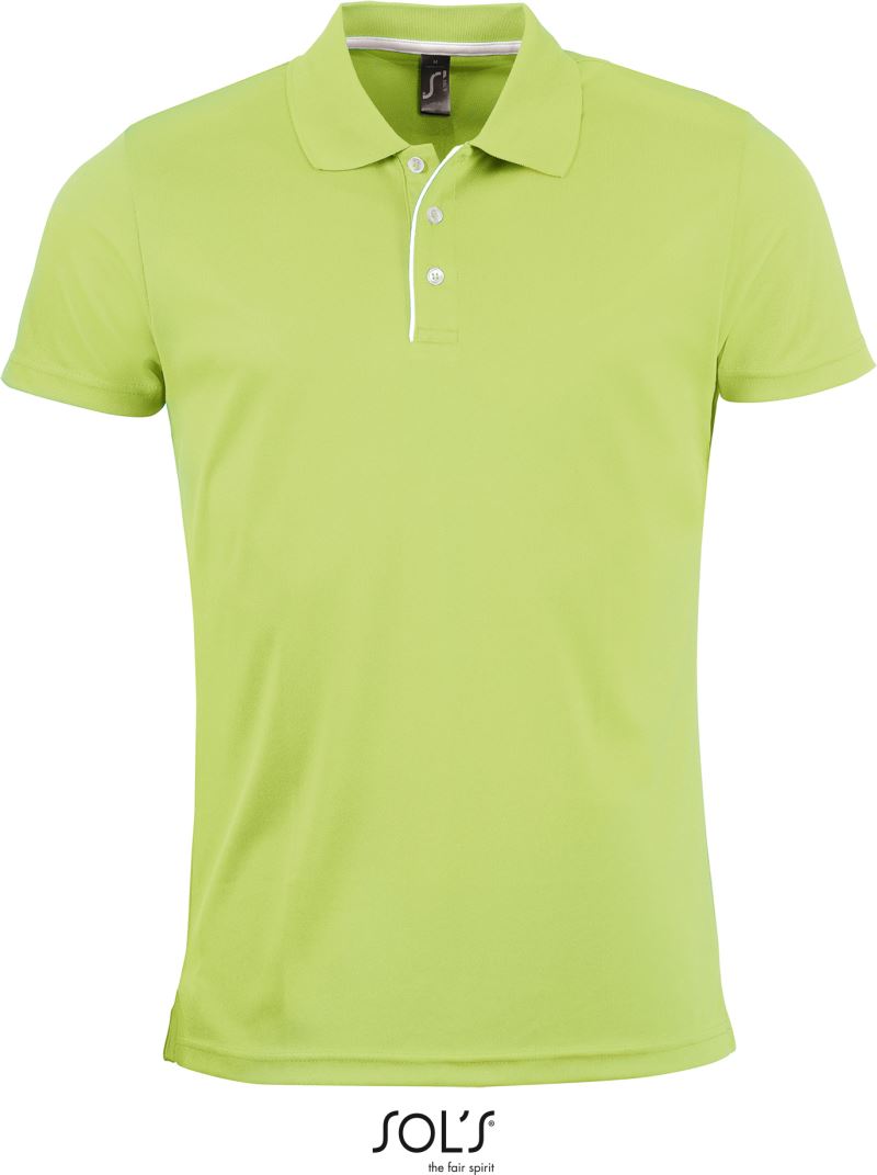 Levně Pánské piqué sportovní polo - apple green