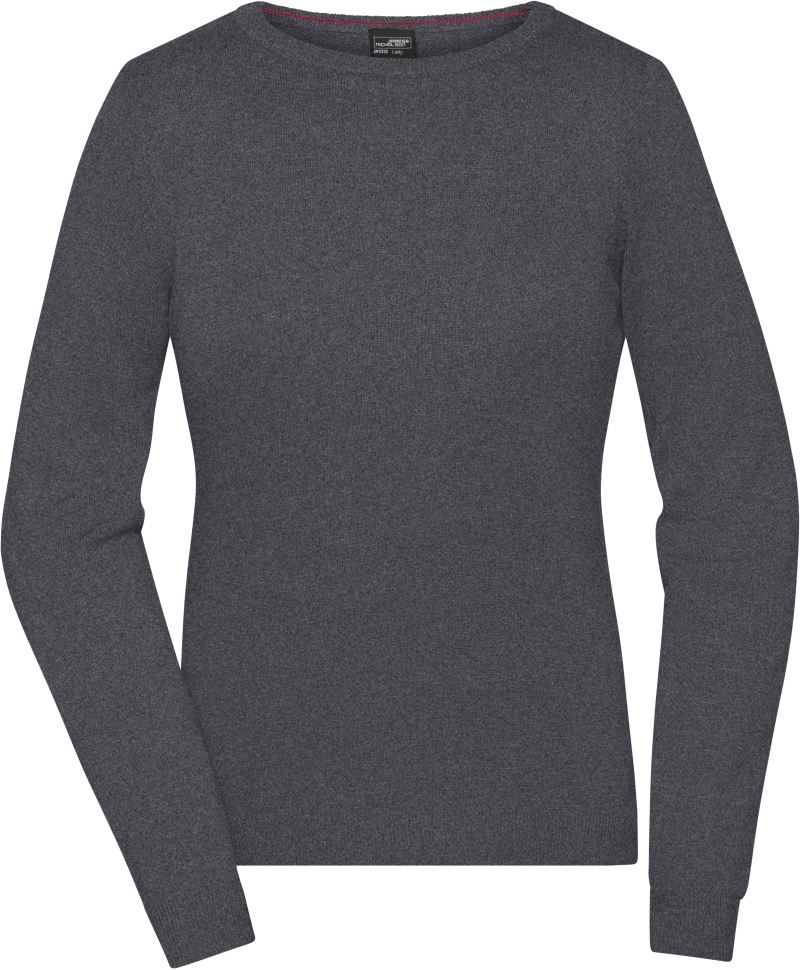 Levně Dámský svetr s kulatým výstřihem - anthracite melange