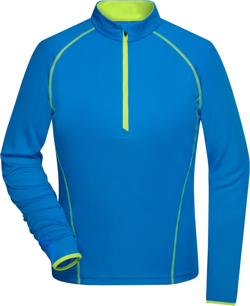 Levně Dámské funkční tričko s dlouhým rukávem - bright blue/bright yellow