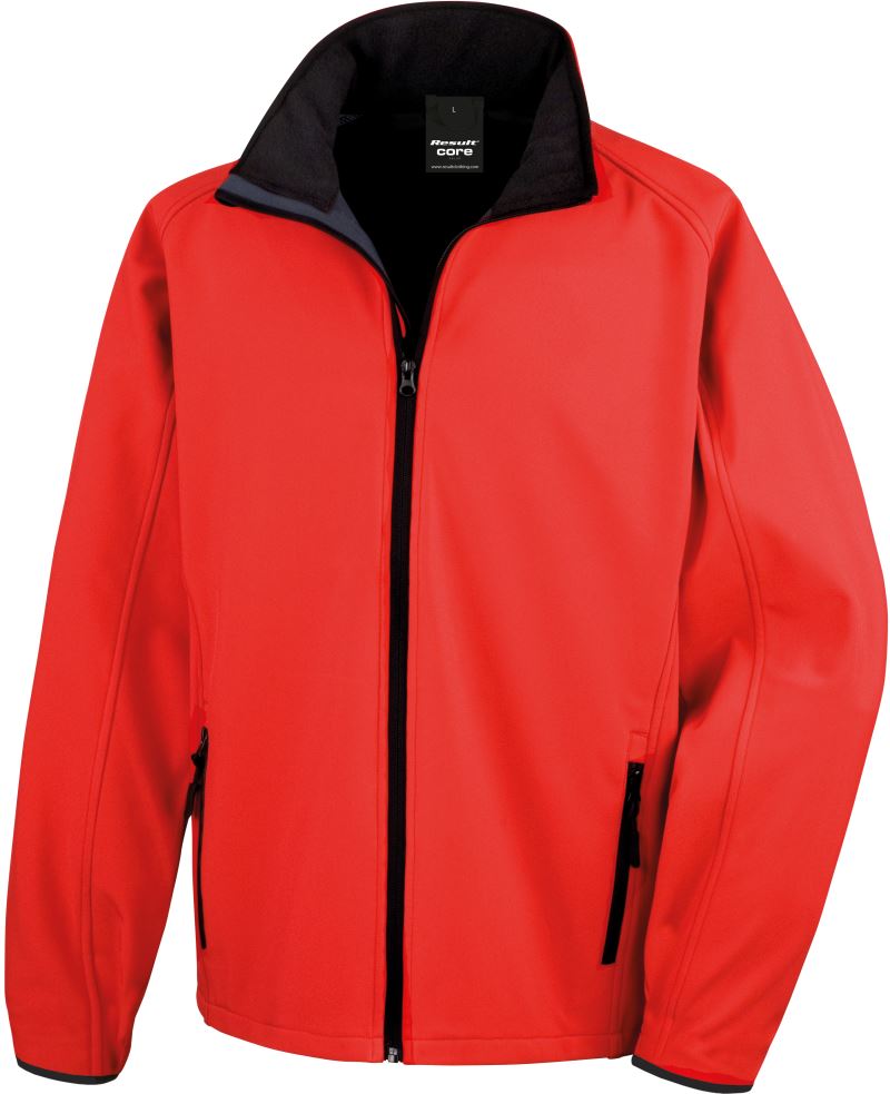 Levně Pánská 2-vrstvá softshellová bunda "Printable" - red/black