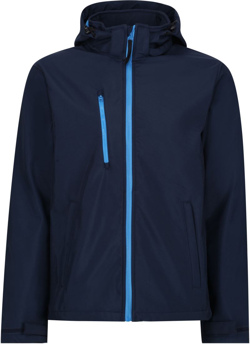 Levně 3-vrstvá softshellová bunda s kapucí "Venturer" - navy/french blue