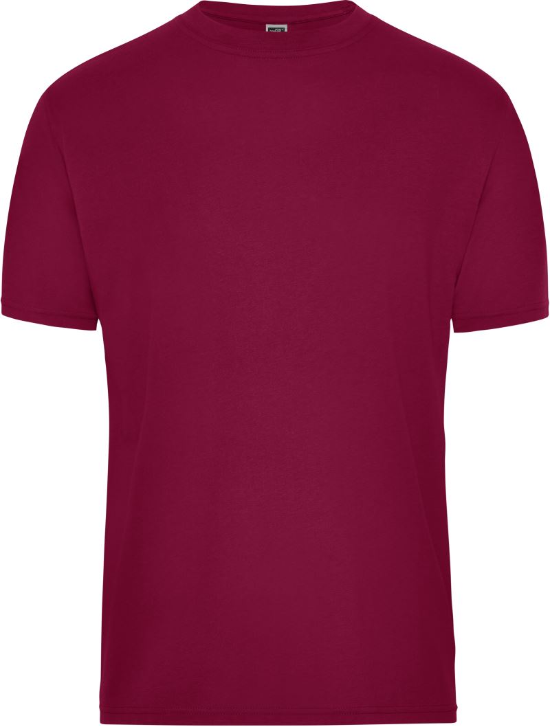 Levně Pánské pracovní tričko z bio bavlny - Solid - wine