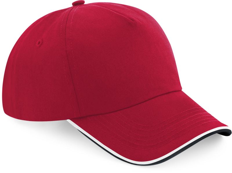 Levně 5 panelová kšiltovka "Authentic Piped Peak" - classic red/black/white