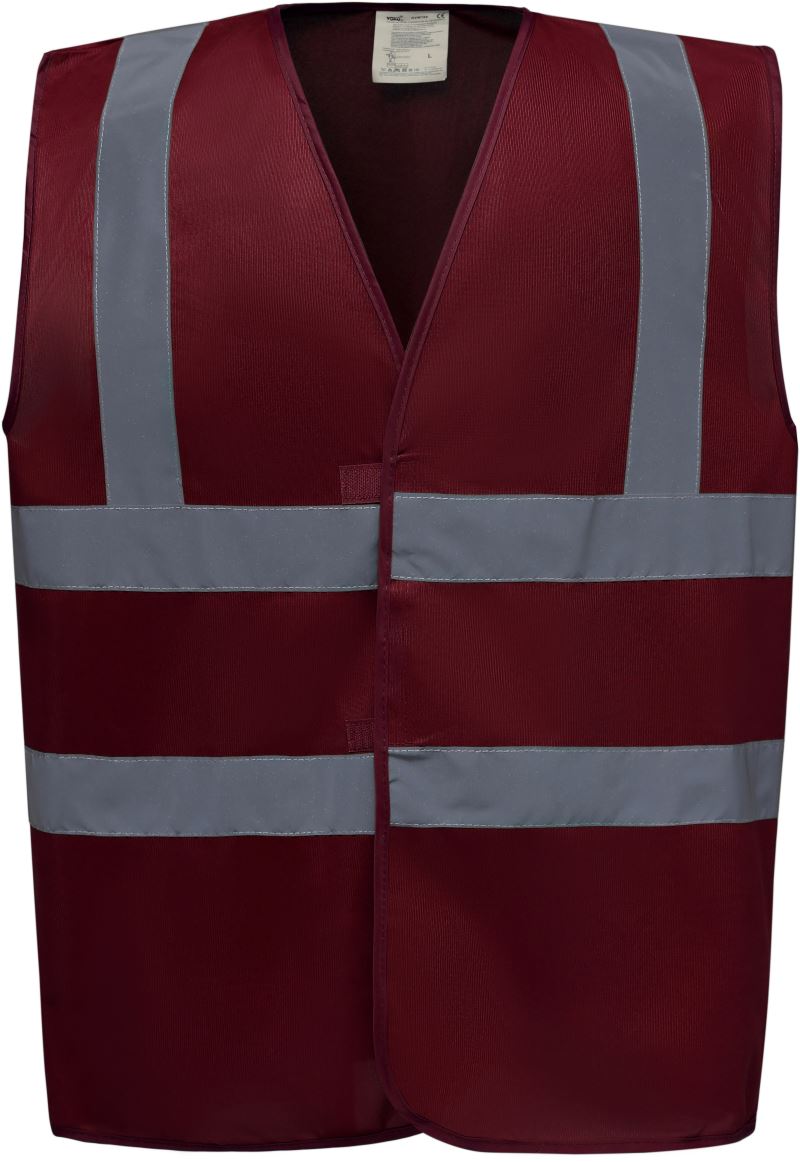 Levně Hi-Vis bezpečnostní vesta - maroon