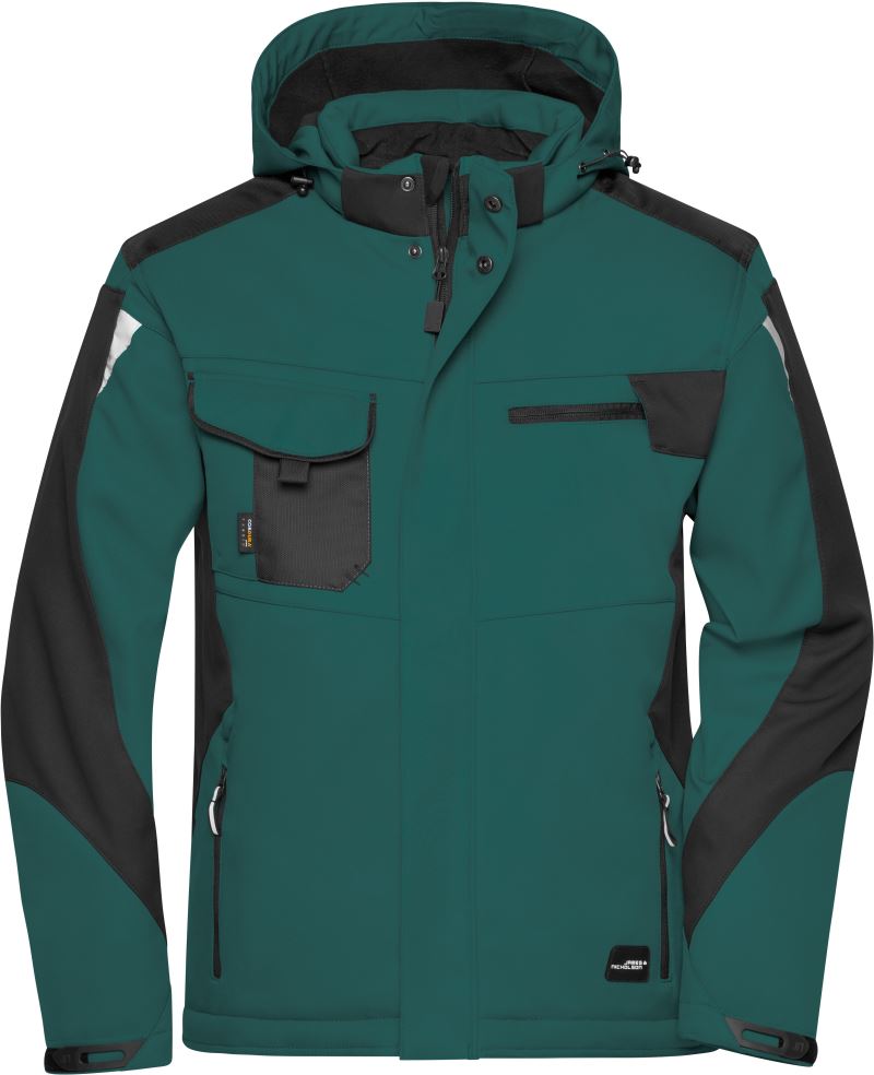 Levně Pracovní zimní softshellová bunda - Strong - dark green/black