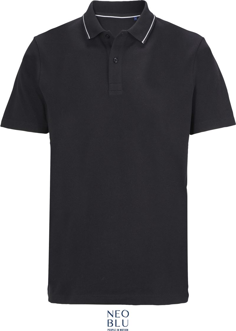 Levně Unisex piqué polo z těžké bavlny - deep black