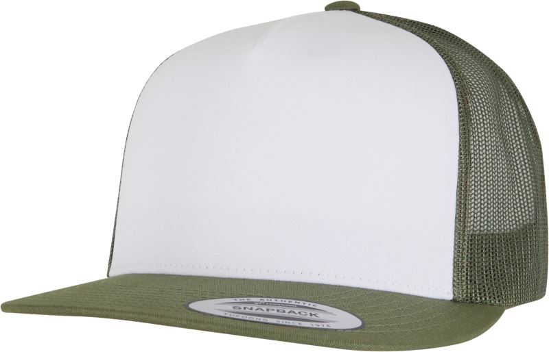 Levně 5 panelová Trucker kšiltovka - olive/white/loden