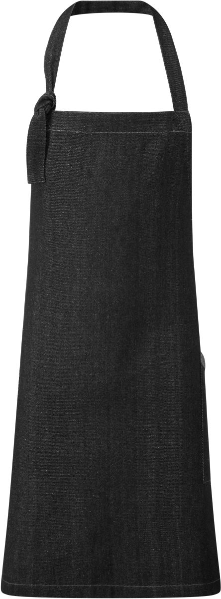 Zástěra s laclem a bočními kapsami „Regenerate“ - black denim