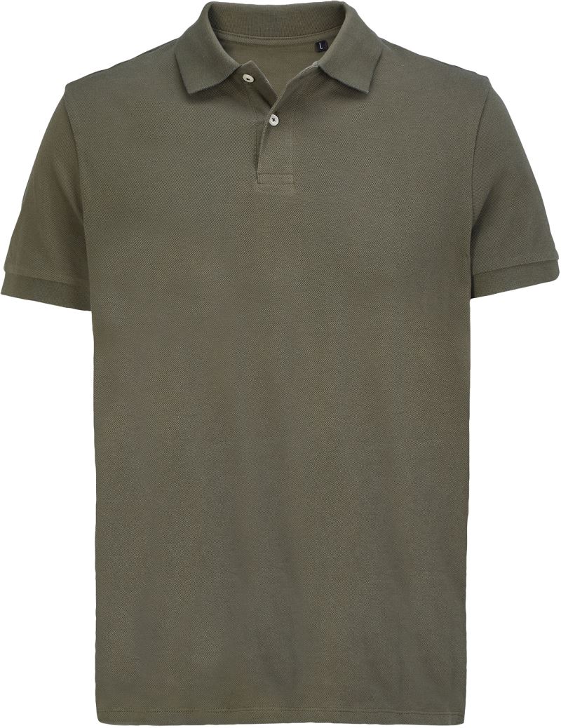Levně Unisex piqué polo z těžké bavlny - army