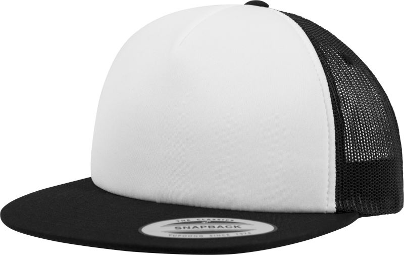 5 Panelová pěnová kšiltovka - black/white/black