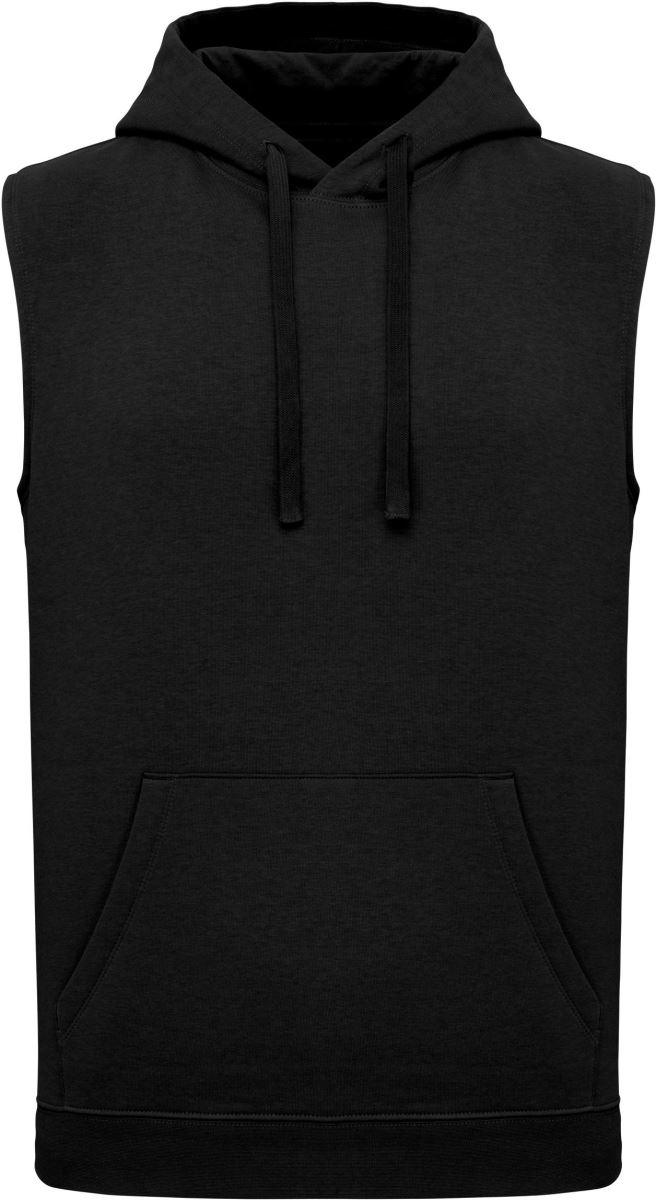 Levně Unisex mikina s kapucí bez rukávů - black