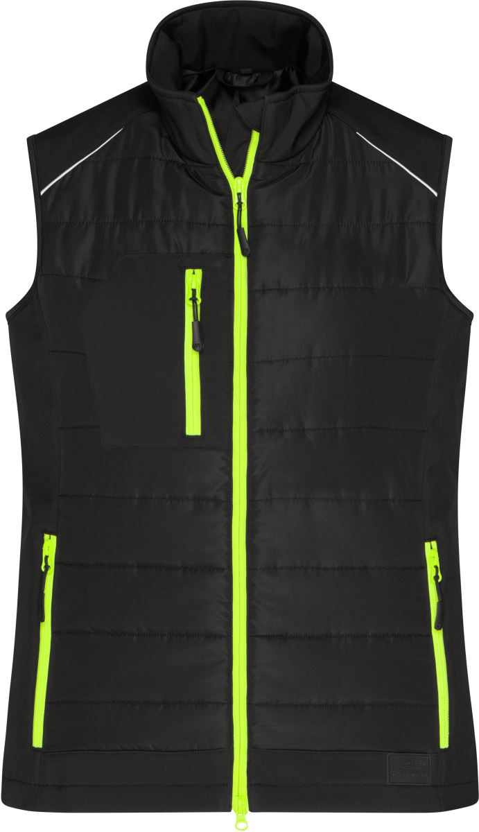 Levně Dámská hybridní vesta - black/neon yellow