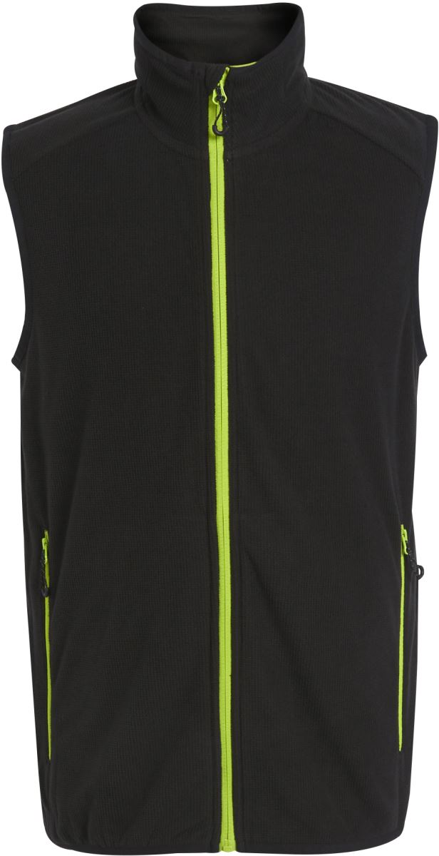 Levně Fleecová vesta Structure "Navigate" - black/lime green