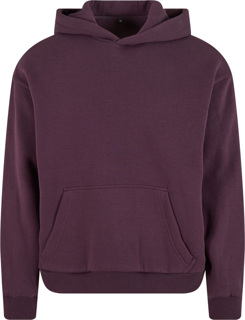 Levně Mikina s kapucí z těžké bavlny "Fluffy" - plum purple