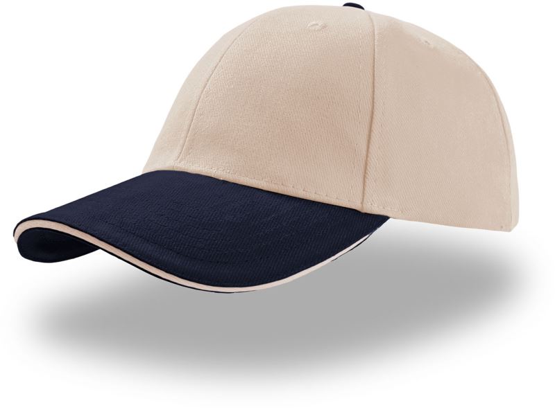 Levně 6 panelová kšiltovka "Liberty Sandwich" - natural/navy/natural