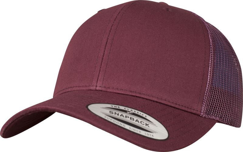 Levně 6 panelová vintage kšiltovka "Trucker" - maroon