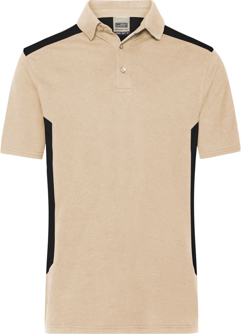 Levně Pánské pracovní piqué polo "Strong" - stone/black