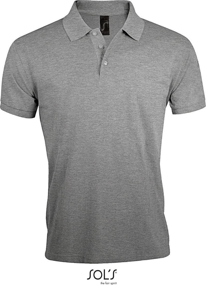 Pánské piqué polo z těžké bavlny - grey melange