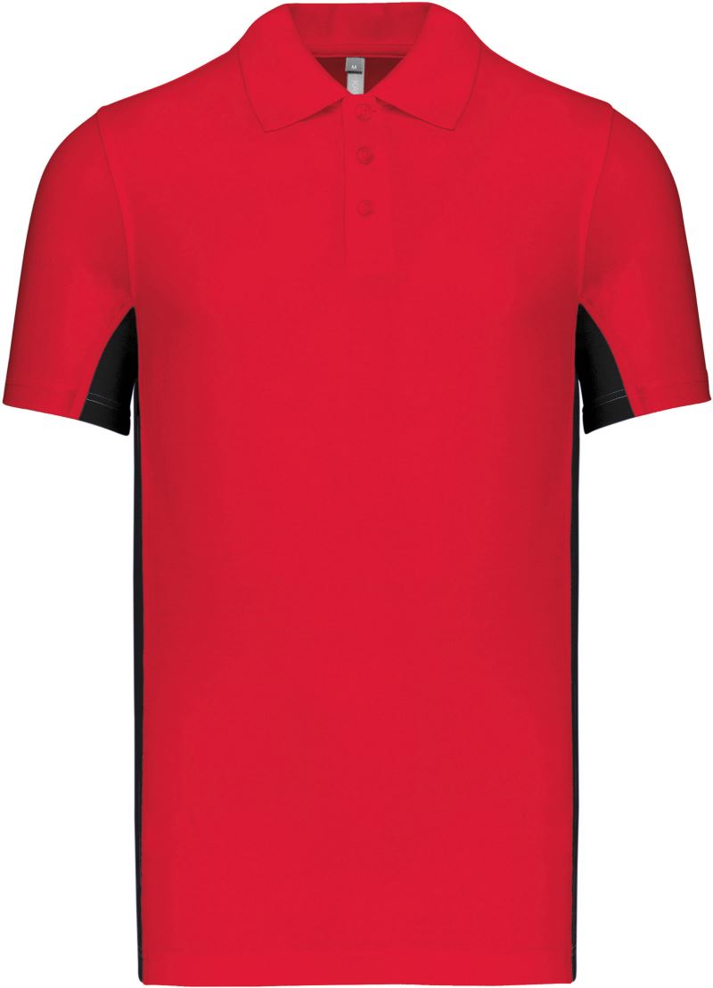 Levně 2-barevné piqué polo "Flag" - red/black