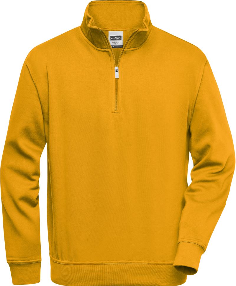 Levně Pracovní mikina s 1/4 zipem - gold yellow