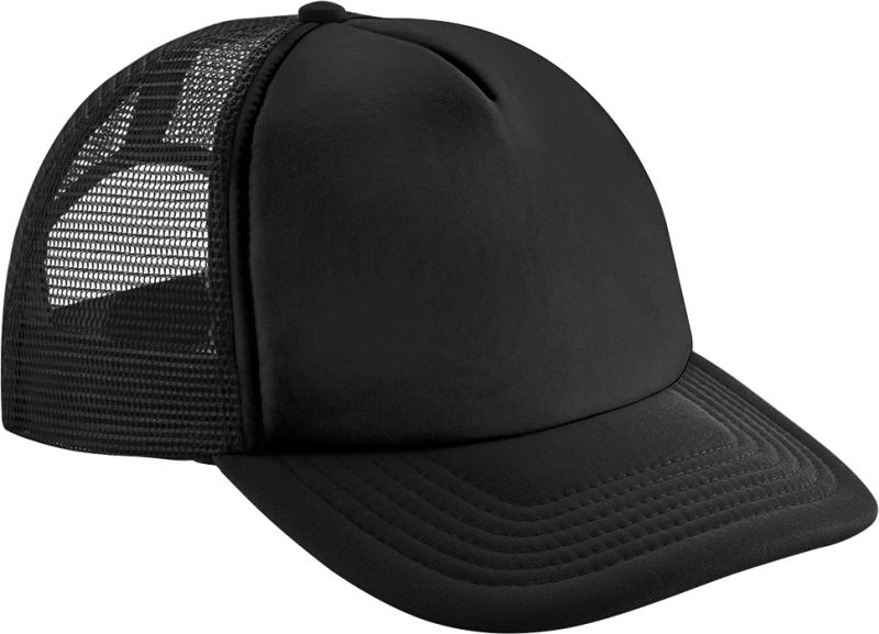 Dětská 5 panelová polyester. síťovaná kšiltovka - black/black