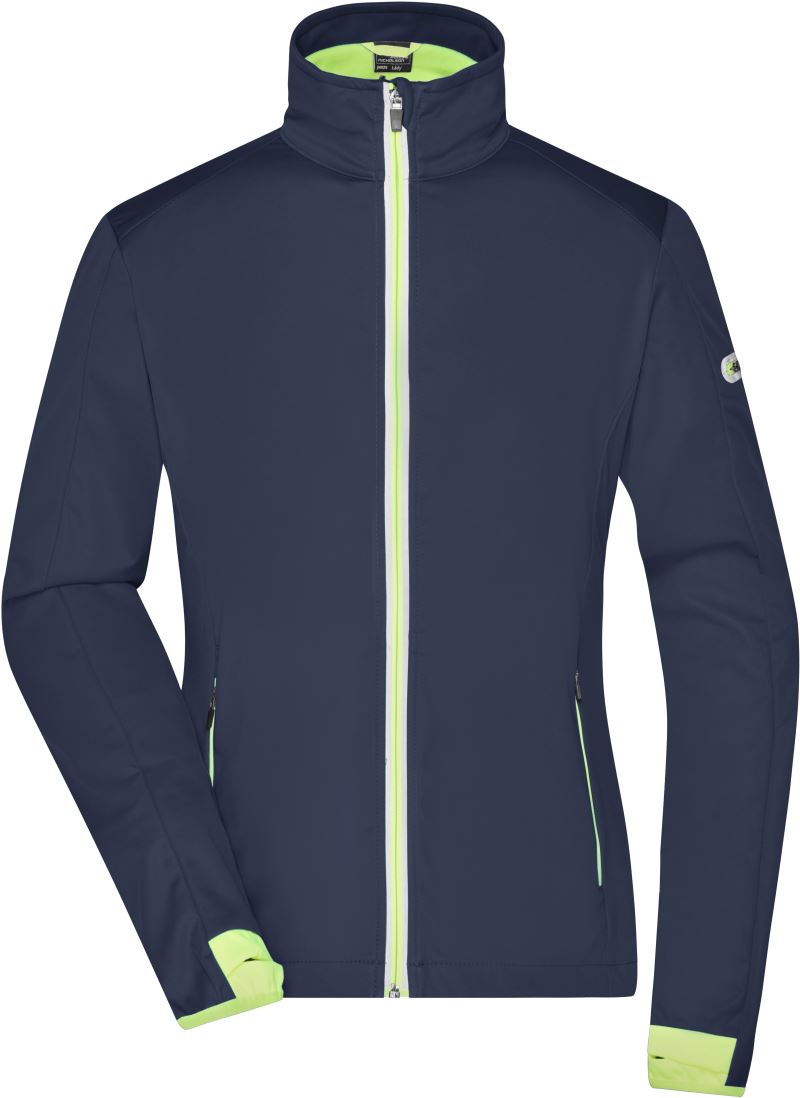 Levně Dámská 3-vrstvá sportovní softshellová bunda - navy/bright yellow