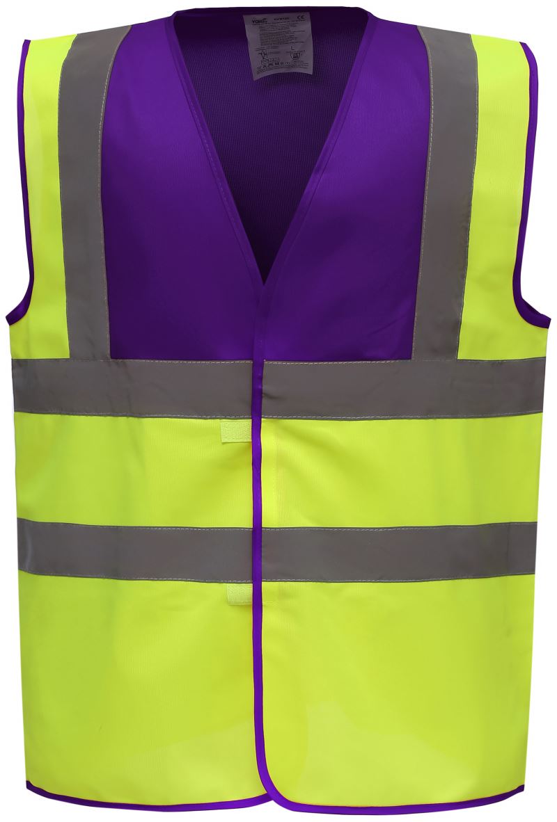 Levně Hi-Vis bezpečnostní vesta - purple/hi vis yellow