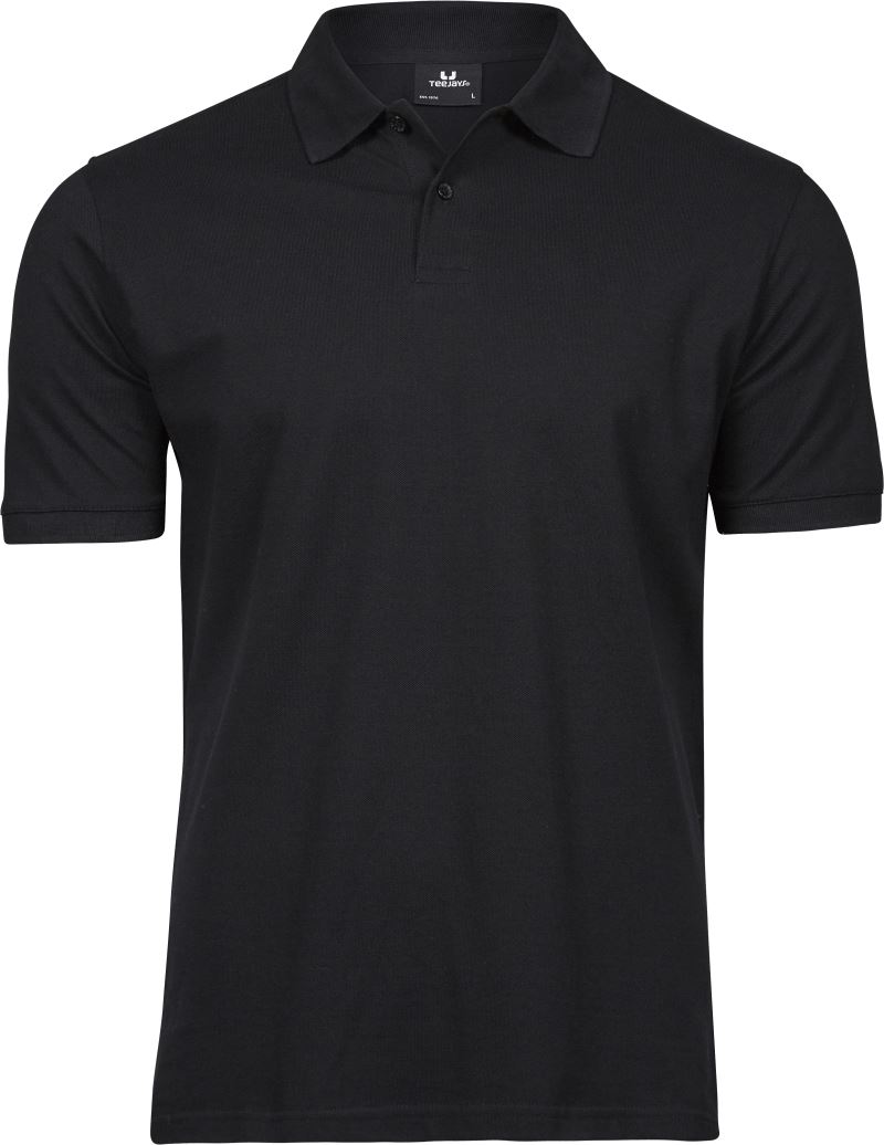 Levně Piqué polo z těžké bavlny - black