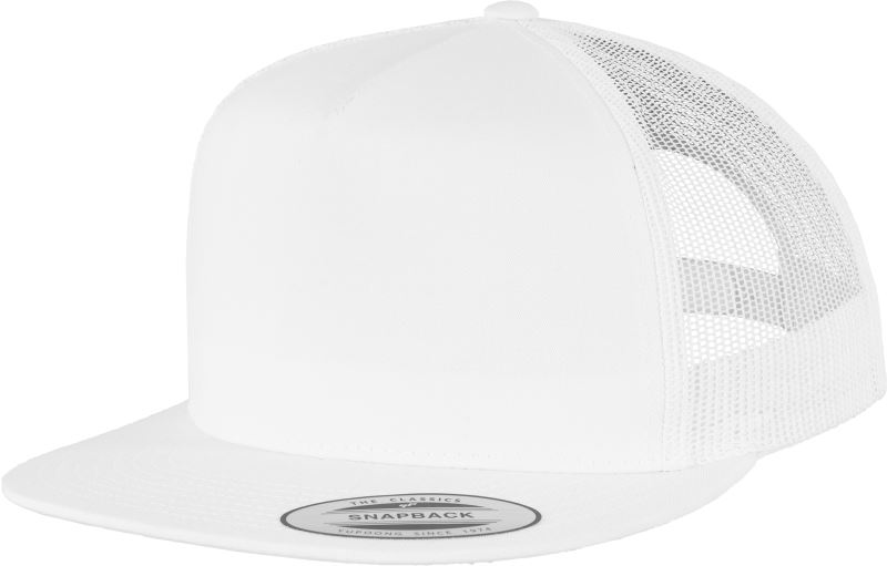 Levně 5 panelová Trucker kšiltovka - white