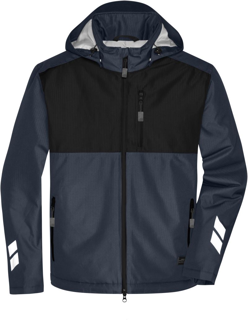 Levně Pracovní hardshellová polstrovaná bunda - carbon/black