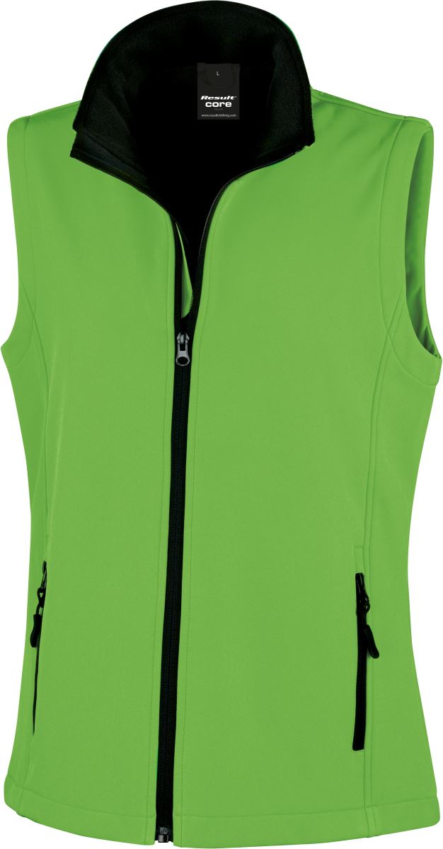 Levně Dámská 2-vrstvá softshellová vesta "Printable" - vivid green/black