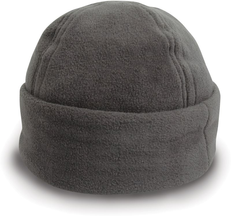 Levně Fleecová čepice s širokou manžetou - grey