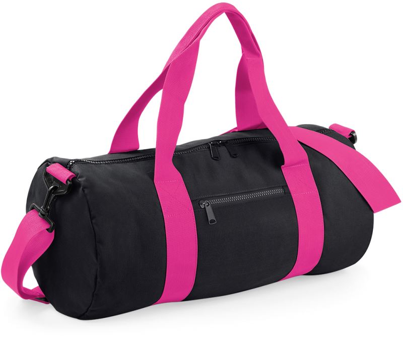 Kulatá sportovní taška - black/fuchsia