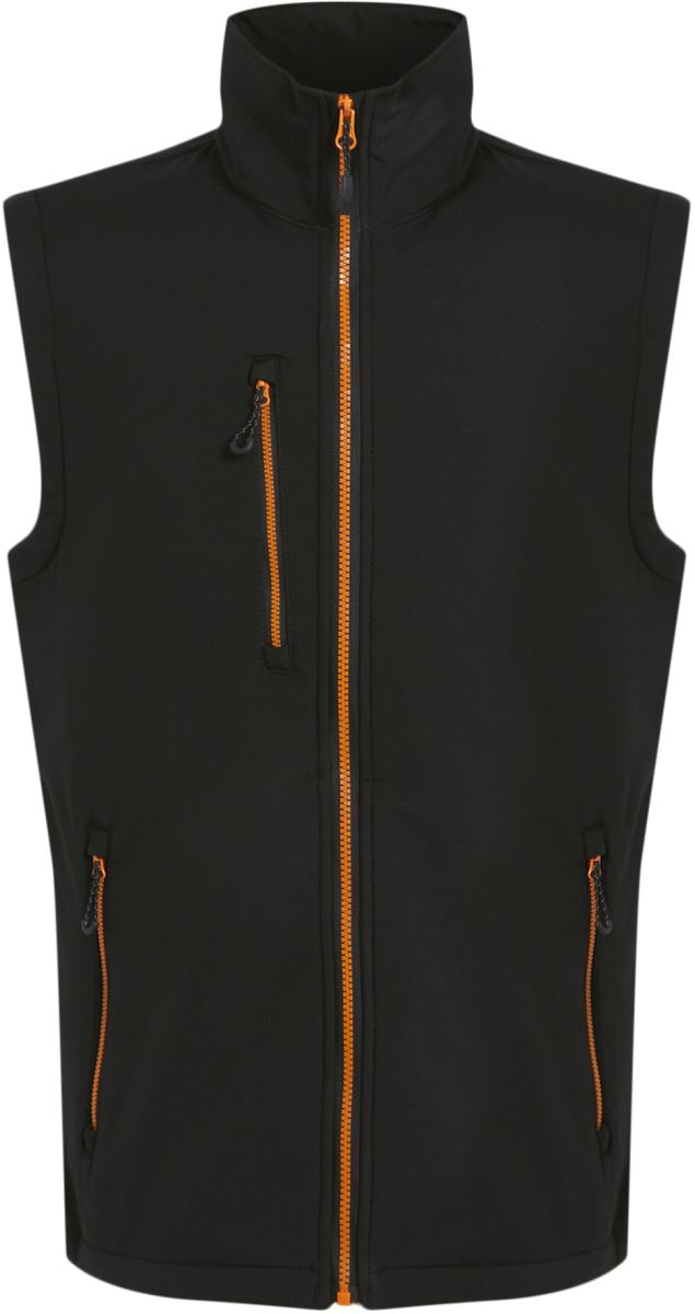 Levně 2-vrstvá softshellová vesta "Navigate" - black/orange pop